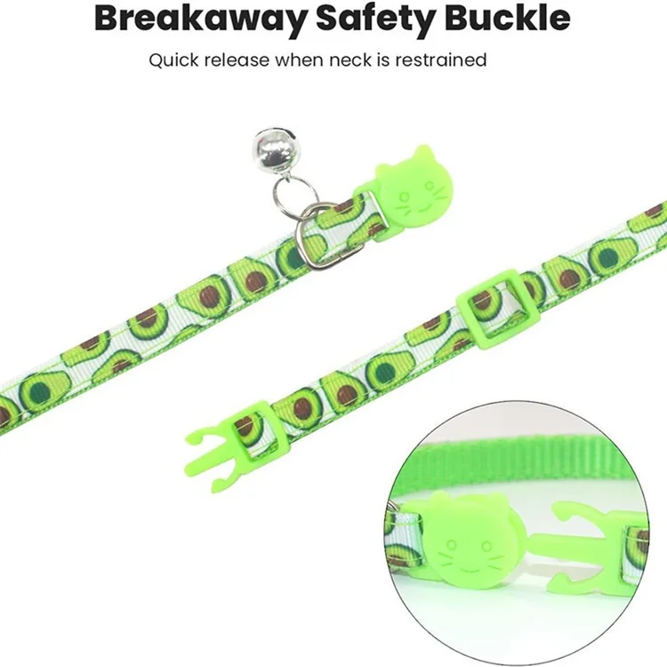Capa de silicone para localizador AirTag, padrão de frutas, rastreador GPS, colar ajustável de estimação com sino - Verde