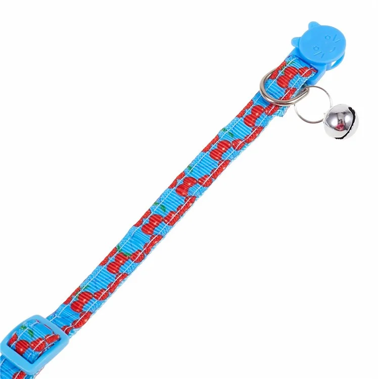 Coque en silicone pour le localisateur AirTag, motif fruit, traceur GPS, collier de chien réglable avec clochette - Bleu