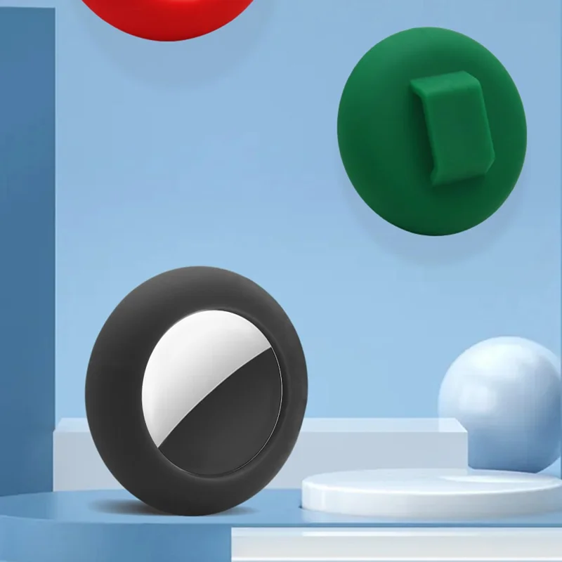 Anti-Scratch Silicone Case for AirTag Reflective Pet Collar GPS Tracker Cover with Bell, with Front Back Film Set - Red