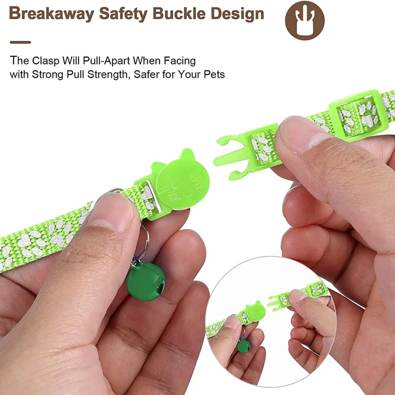 Protective Case for AirTag Reflective Pet Collar GPS Tracker Silicone Cover with Bell and Anti-lost Pendant - Light Green