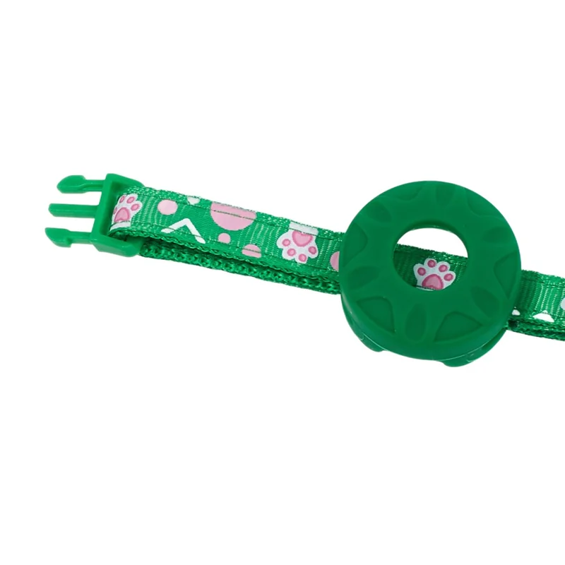 For Airtag Tracker Protective Silicone Case Adjustable Cat Puppy Pet Collar with Bell - Green