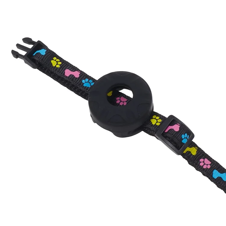 Silicone Case for AirTag Tracker Adjustable Pet Collar Anti-lost Cat Collar with Bell - Black
