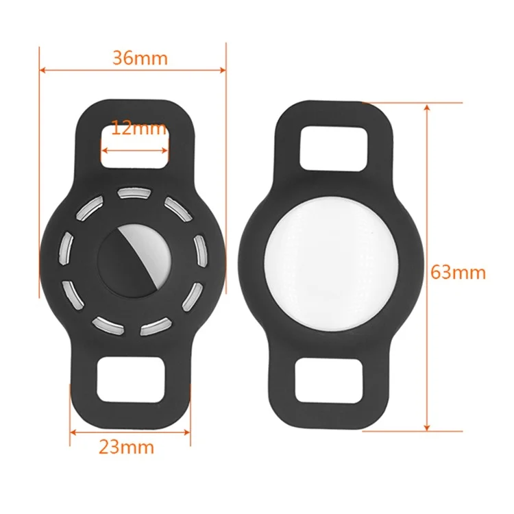 Fishbone Pattern Adjustable Pet Collar Silicone Case for AirTag GPS Cats Dogs Collar with Bell - Red
