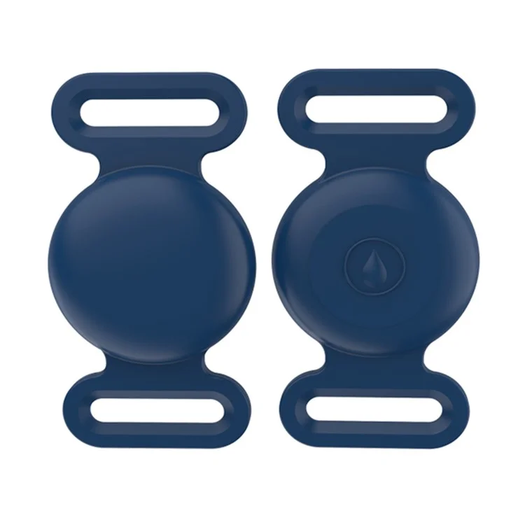 Защитный чехол для AirTag Pet Collar Anti-lost Locator Tracker Silicone Case, размер M - Midnight Blue