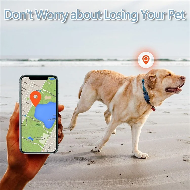 Защитный чехол для AirTag Pet Collar Anti-lost Locator Tracker Silicone Case, размер M - Midnight Blue