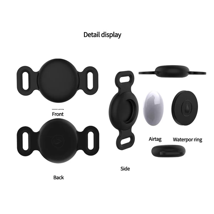 Защитный чехол для AirTag Pet Collar Anti-lost Locator Tracker Silicone Case, размер M - Midnight Blue