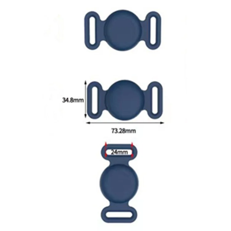 Защитный чехол для AirTag Pet Collar Anti-lost Locator Tracker Silicone Case, размер M - Midnight Blue
