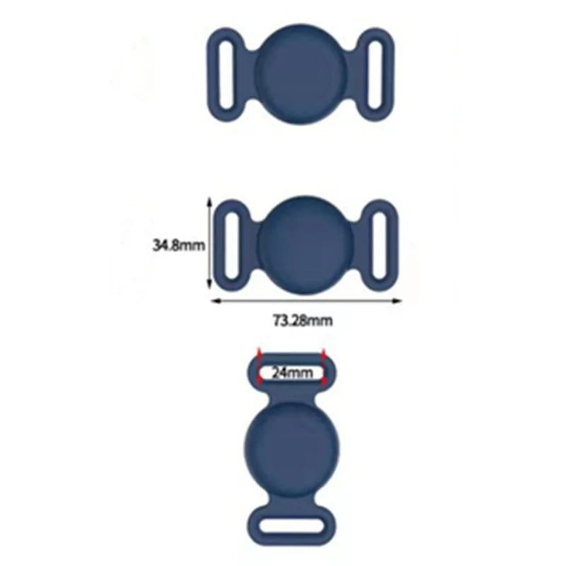 Protective Sleeve for AirTag Pet Collar Anti-lost Locator Tracker Silicone Case, Size M - Denim Blue