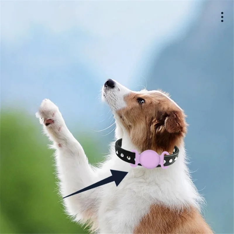 Protective Sleeve for AirTag Pet Collar Anti-lost Locator Tracker Silicone Case, Size M - Red