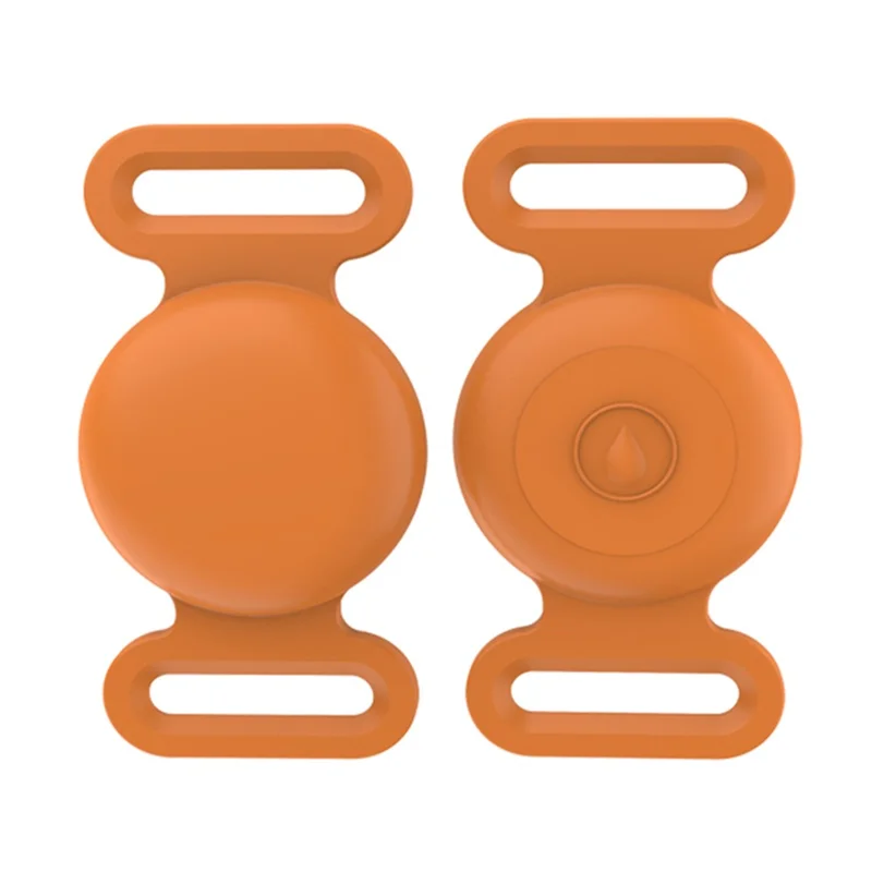 Protective Sleeve for AirTag Pet Collar Anti-lost Locator Tracker Silicone Case, Size M - Orange