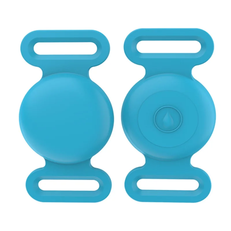 Protective Sleeve for AirTag Pet Collar Anti-lost Locator Tracker Silicone Case, Size M - Sky Blue