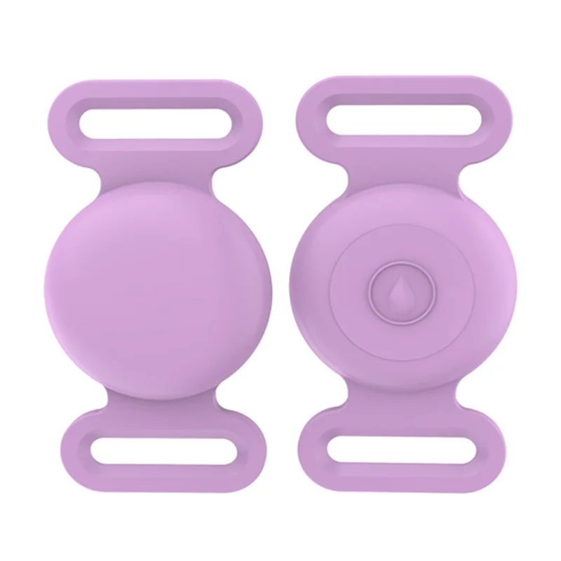 Protective Sleeve for AirTag Pet Collar Anti-lost Locator Tracker Silicone Case, Size M - Light Purple