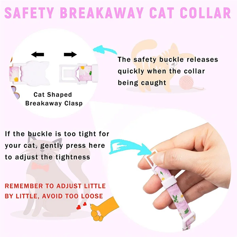 Collar ajustable con patrón de margaritas y funda de silicona + Película protectora para el rastreador AirTag - Morado