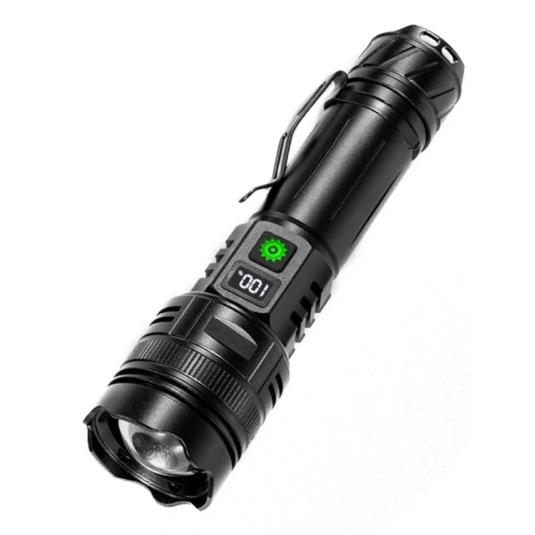 A065-Laser Taschenlampe für Haus und Outdoor 20W Lila Licht Tragbare LCD-Anzeige Taschenlampe (ohne Batterie) 