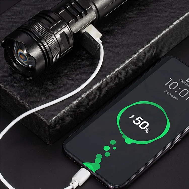A065-Laser Taschenlampe für Haus und Outdoor 20W Lila Licht Tragbare LCD-Anzeige Taschenlampe (ohne Batterie) 