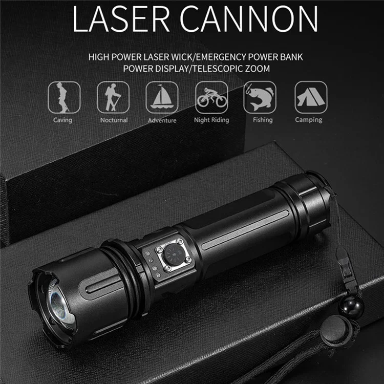 X20C Adventure Outdoor Sports Flashlight Portable 5-Gear Telescopic Zoom Flashlight (No Battery)