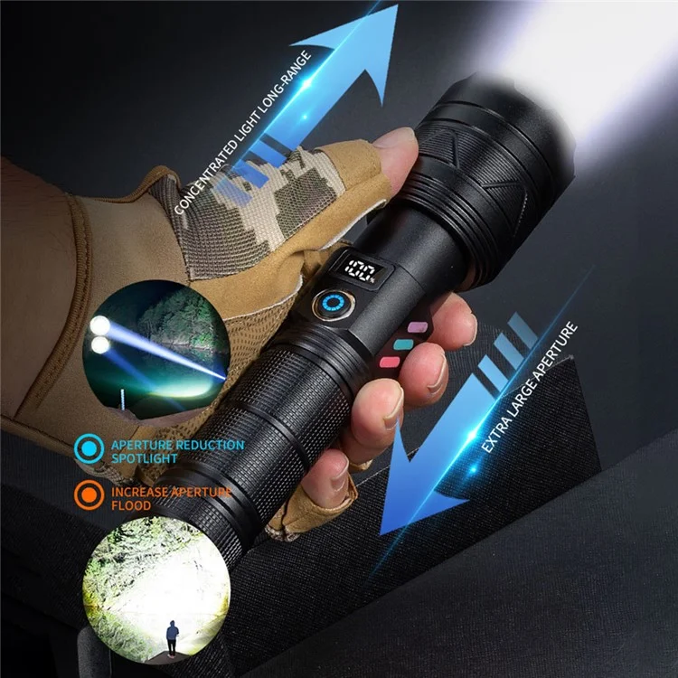 A06-A 20W Bright Laser 5-Mode Flashlight Aluminum Alloy Waterproof Outdoor Camping Hiking Torch