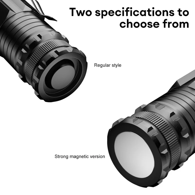 S350 Outdoor Aluminum Alloy Flashlight 18350 Battery Powered Portable Flashlight with Storage Bag - Built-In Magnet