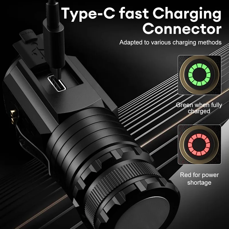 S350 Outdoor Aluminum Alloy Flashlight 18350 Battery Powered Portable Flashlight with Storage Bag - Built-In Magnet