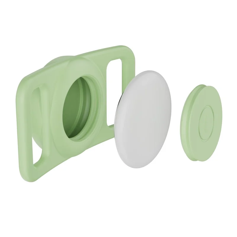 Dog Collar Holder for AirTag Waterproof Silicone GPS Tracker Cover Anti-Lost Locator Case - Green