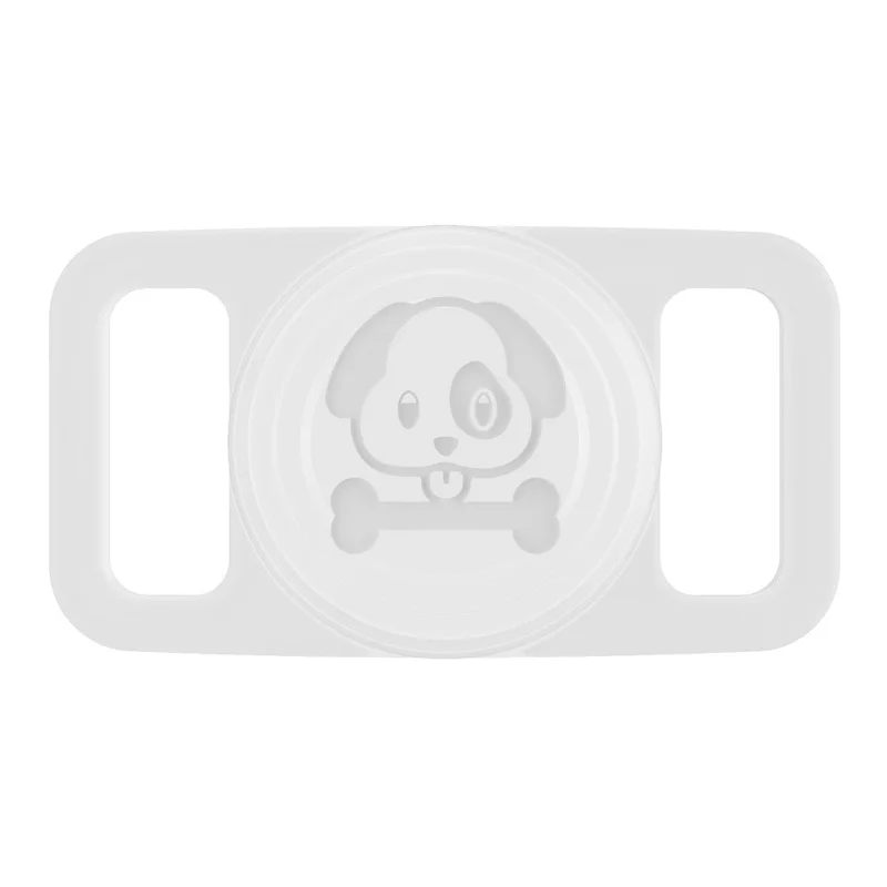 Dog Collar Holder for AirTag Waterproof Silicone GPS Tracker Cover Anti-Lost Locator Case - Transparent