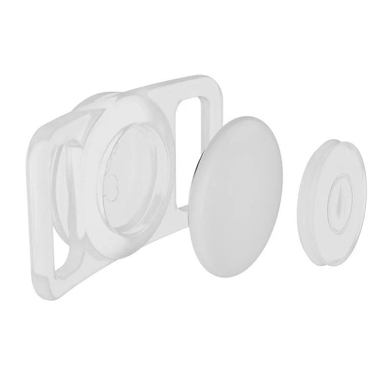 Dog Collar Holder for AirTag Waterproof Silicone GPS Tracker Cover Anti-Lost Locator Case - Transparent