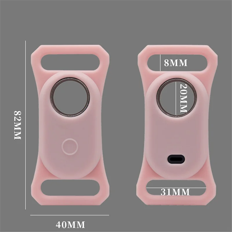 Pet Collar Tracker Silicone Case for Samsung Galaxy SmartTag2 Shockproof Cover - Pink