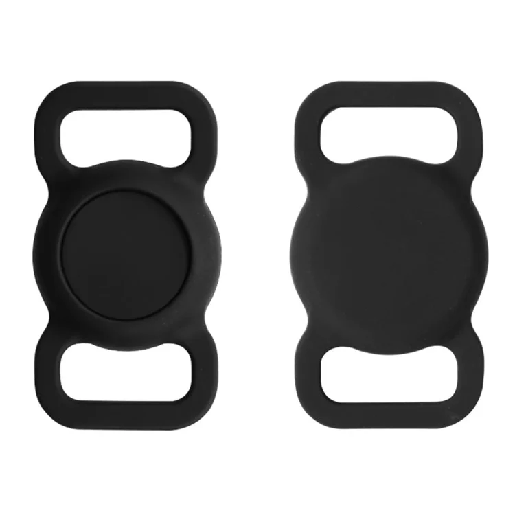 Schutzhülle für AirTag-Hundehalsband, Anti-Verlust-Bluetooth-Tracker, Silikonhülle - Schwarz