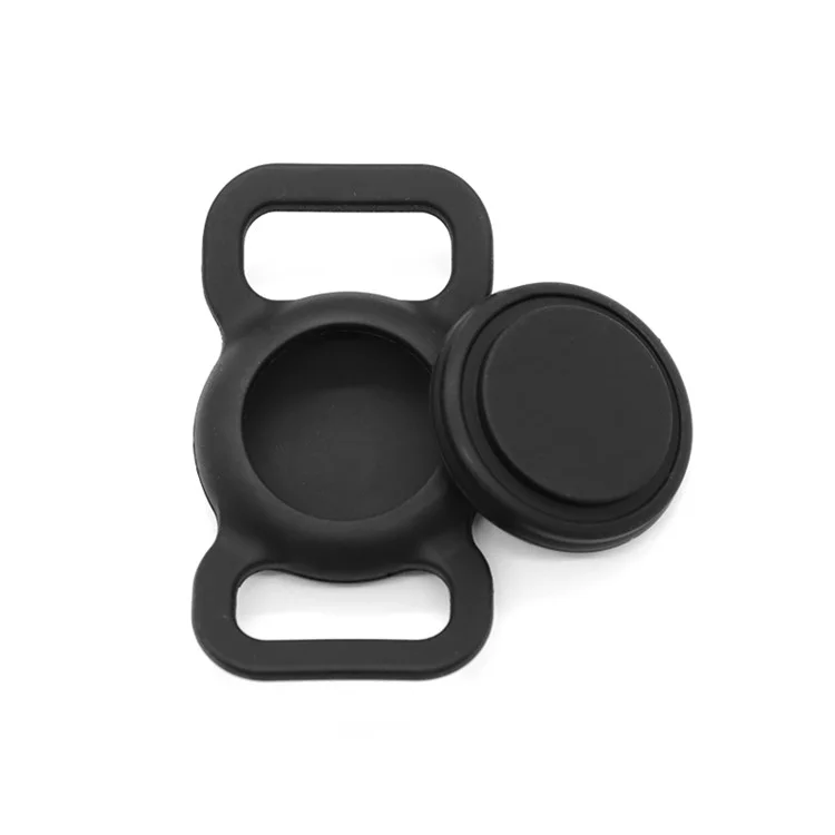 Schutzhülle für AirTag-Hundehalsband, Anti-Verlust-Bluetooth-Tracker, Silikonhülle - Schwarz