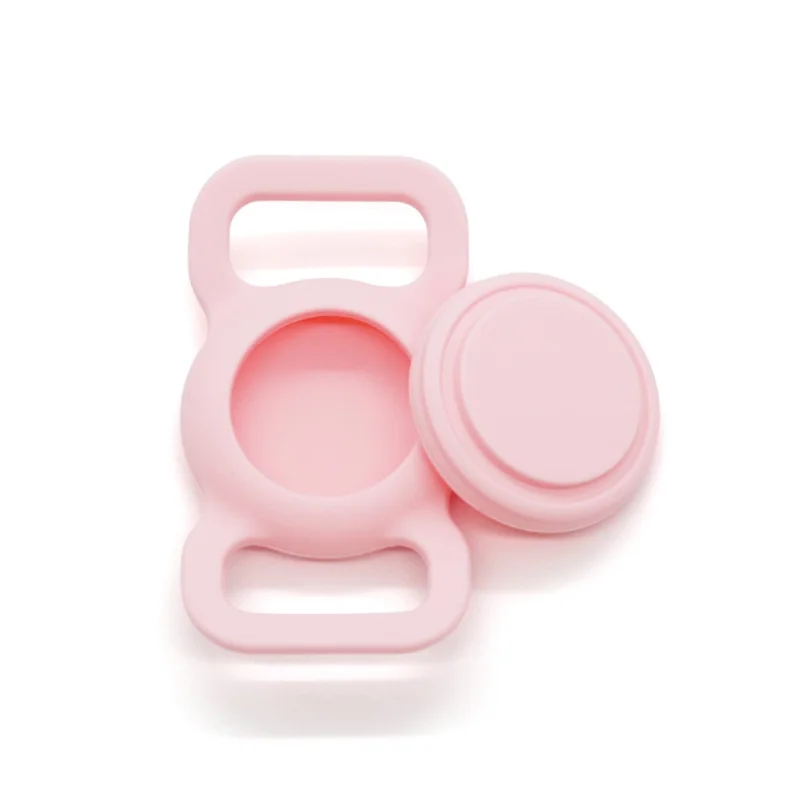 Protective Sleeve for AirTag Pet Collar Anti-lost Bluetooth-compatible Tracker Silicone Case - Pink