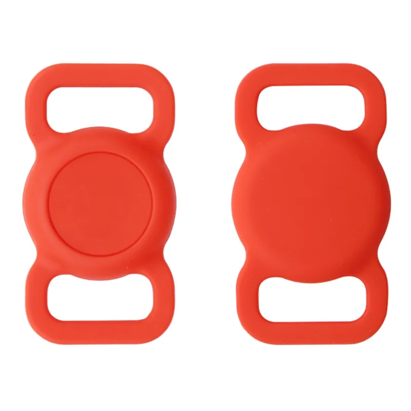 Protective Sleeve for AirTag Pet Collar Anti-lost Bluetooth-compatible Tracker Silicone Case - Red