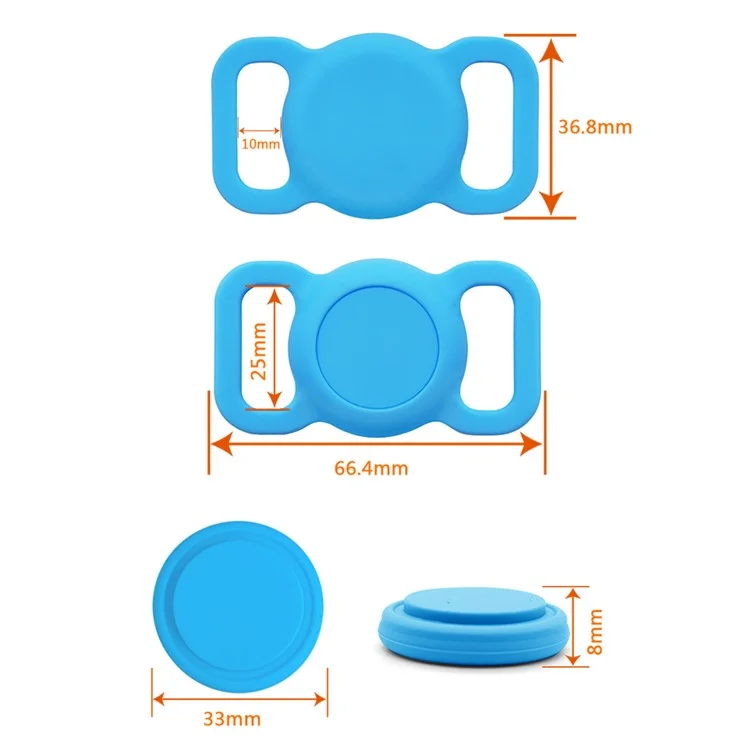 Étui de protection pour collier d'animal de compagnie AirTag anti-perte Tracker Bluetooth Étui en silicone - Jaune