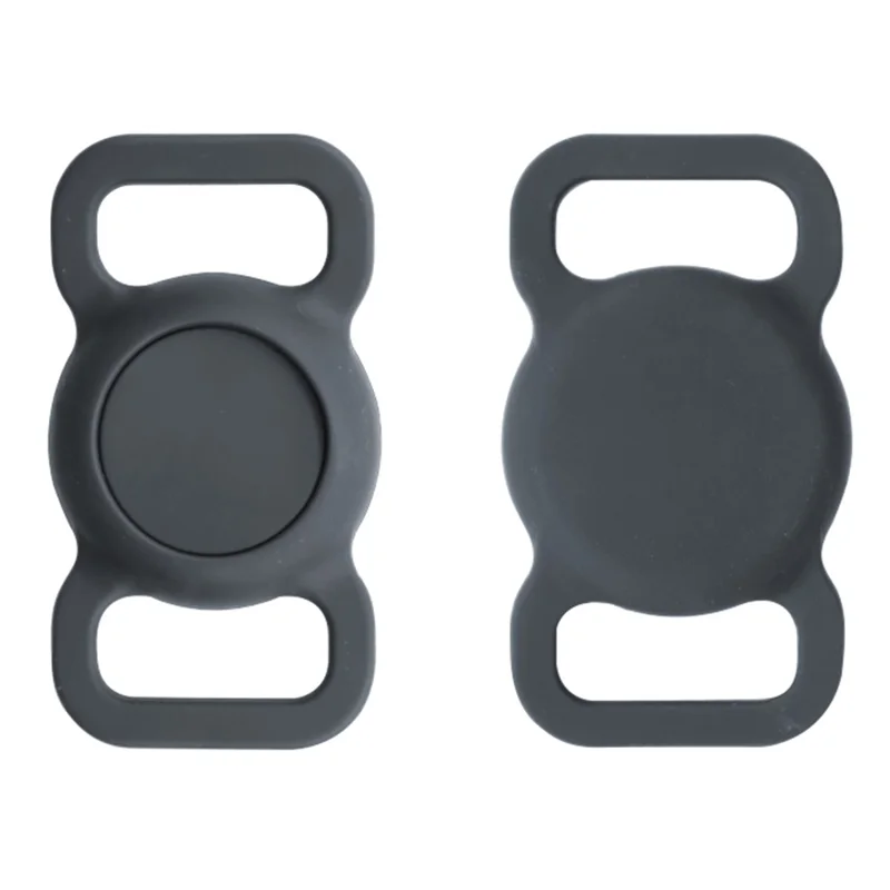 Beschermhoes voor AirTag Halsband Anti-verlies Bluetooth-compatibele Tracker Siliconen Hoes - Grijs