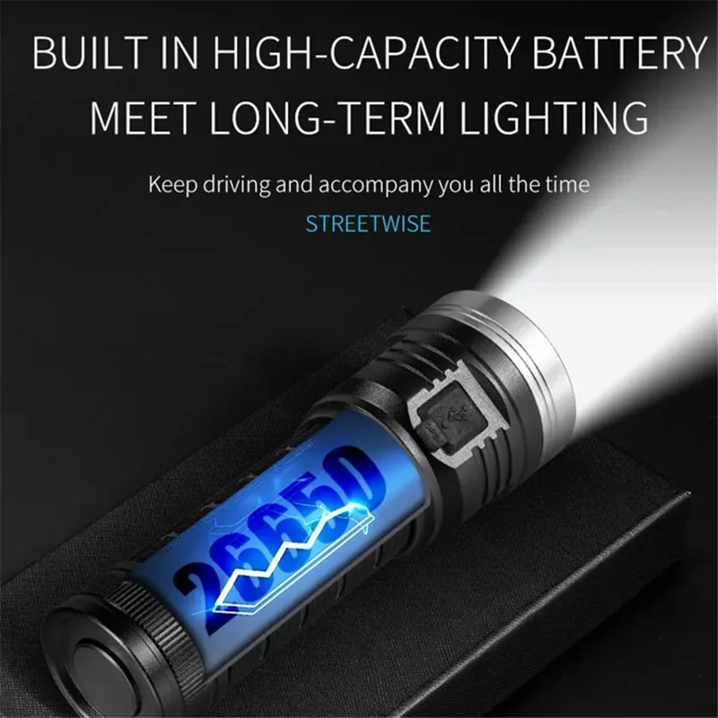 W5185 Multi-Functional Camping Fishing Light High Brightness Long Life 8-LED Flashlight Built-In Battery