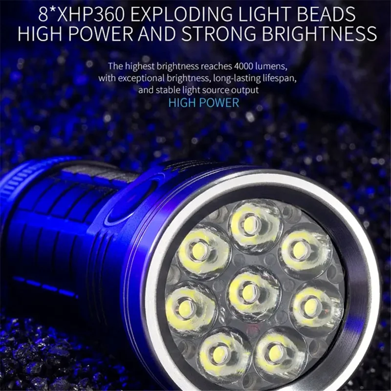 W5185 Multi-Functional Camping Fishing Light High Brightness Long Life 8-LED Flashlight Built-In Battery