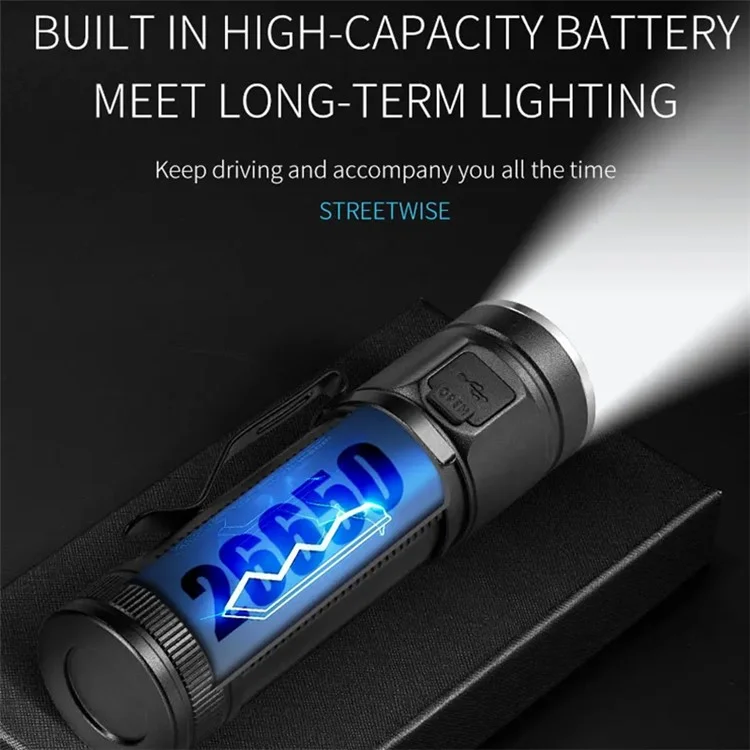 W5184 6-LED Flashlight with Clip for Camping Fishing Light High Brightness Battery-Operated Night Light