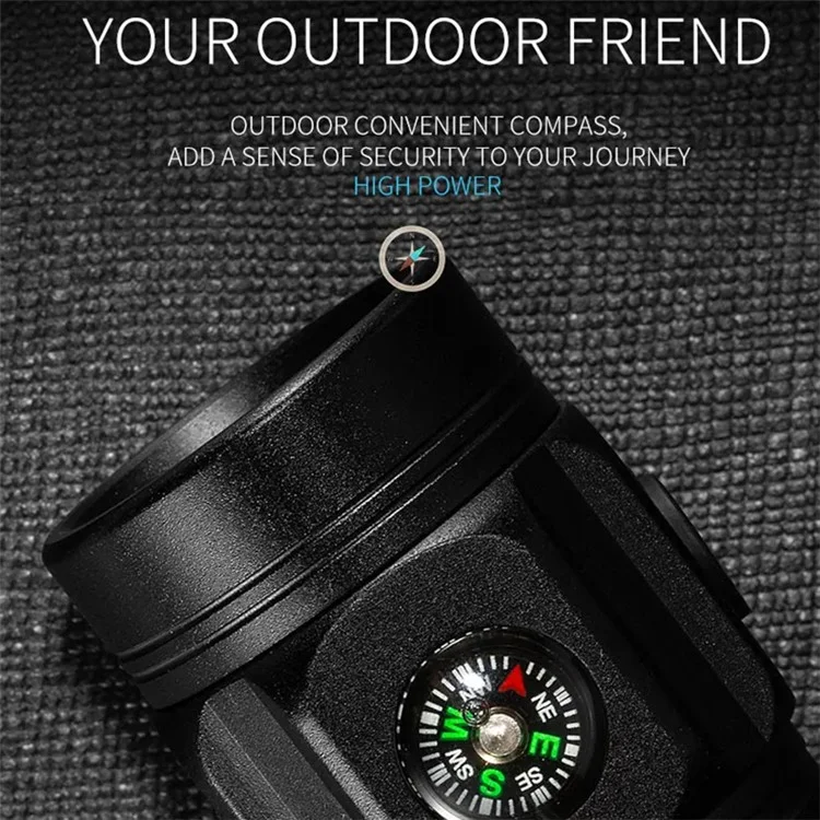 W5182 Portable Flashlight with Clip, High Brightness 3-LED Night Light Battery-Operated Mini Light for Camping Fishing