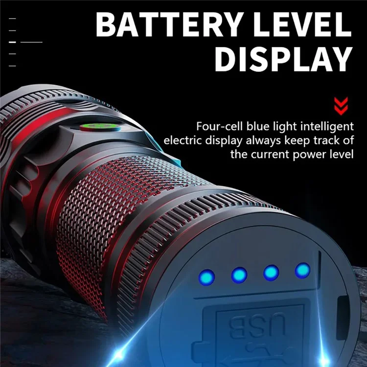 A56 Zoomable Flashlights Waterproof Handheld Rechargeable LED Tactical Flash Light