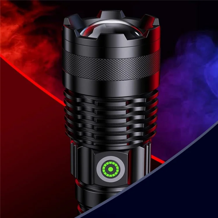 A55 Telescopic Zoom Flashlights USB-C Rechargeable LED Tactical Torch with White Laser Light