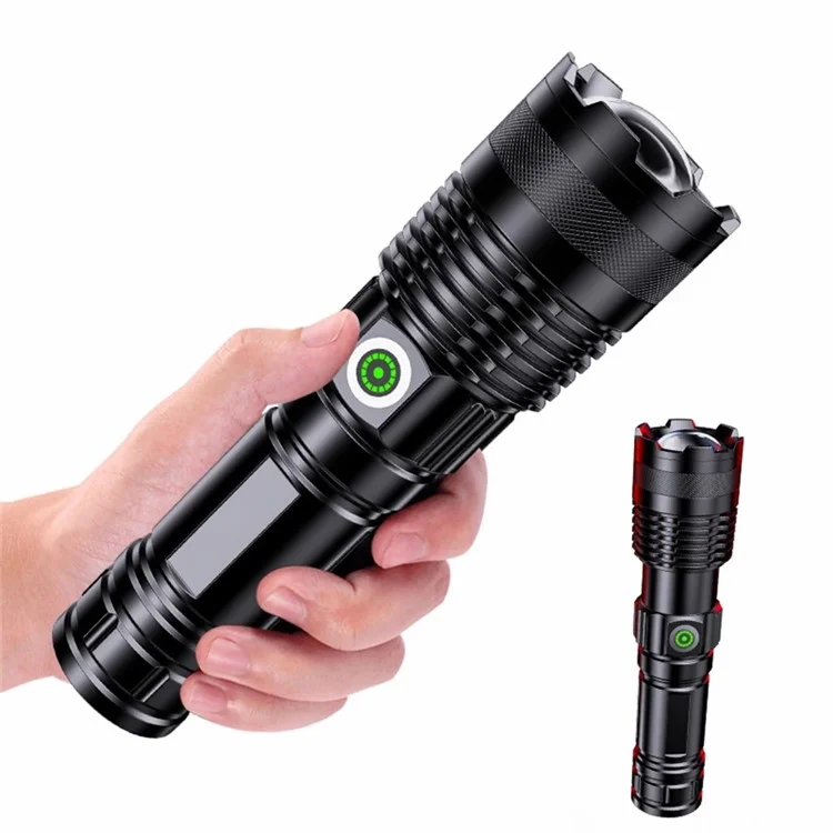 A55 Telescopic Zoom Flashlights USB-C Rechargeable LED Tactical Torch with White Laser Light