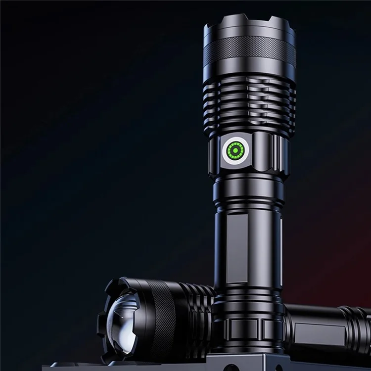 A55 Telescopic Zoom Flashlights USB-C Rechargeable LED Tactical Torch with White Laser Light