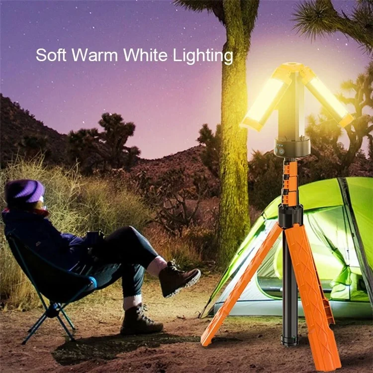 XQZ10 Rechargeable Work Light Water Resistant Camping Lamp with Folding Stand