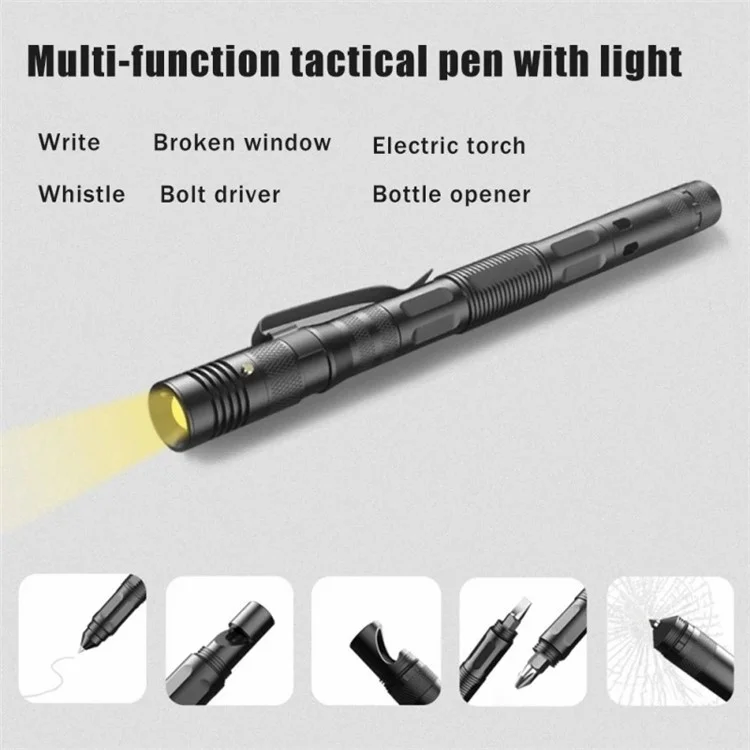 ZSB-03 Fenster Hammer Taschenlampe Selbstverteidigung Multifunktions Taktischer Stift Outdoor Survival Tool