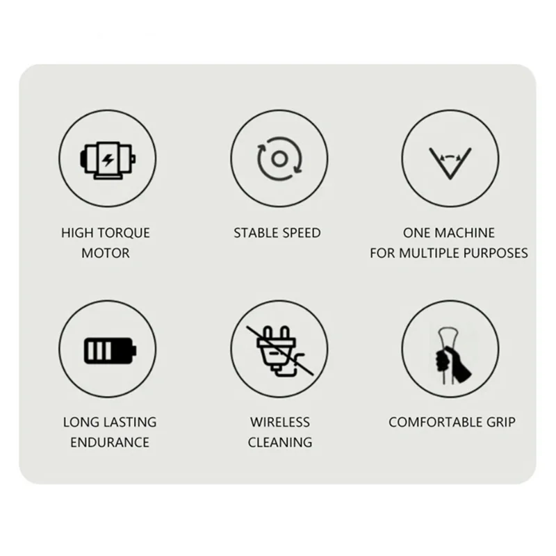 Long Handle Electric Spin Brush Cordless Shower Scrubber with 6 Replacement Heads - White