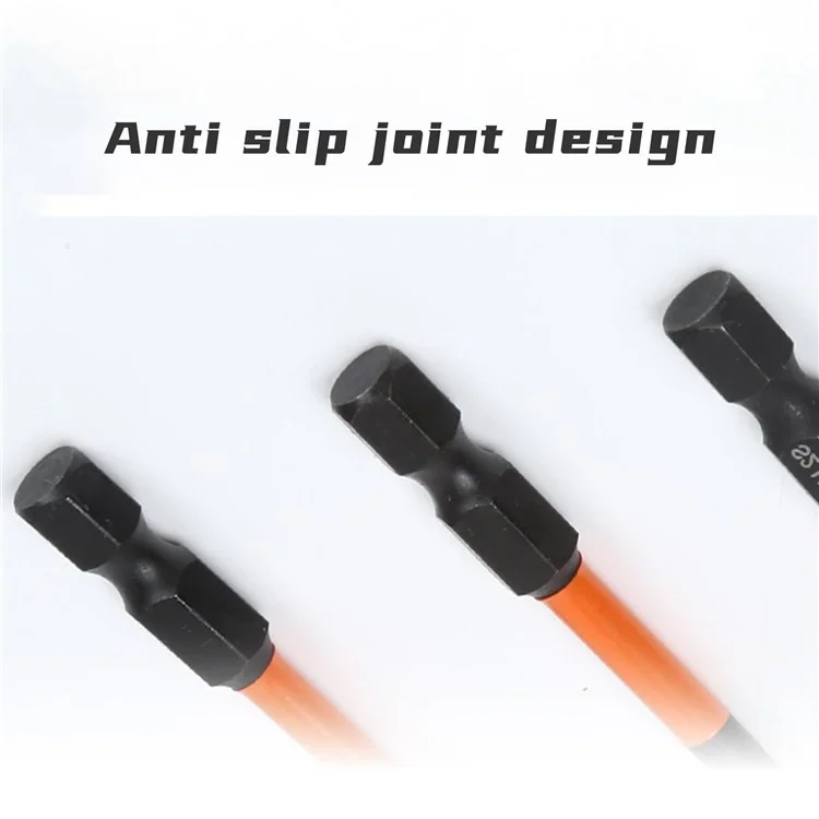 10 Pcs Métrique 1,5mm-8mm S2 Alliage d'Acier Embouts de Tournevis Hexagonaux Magnétiques, Longueur: 50mm