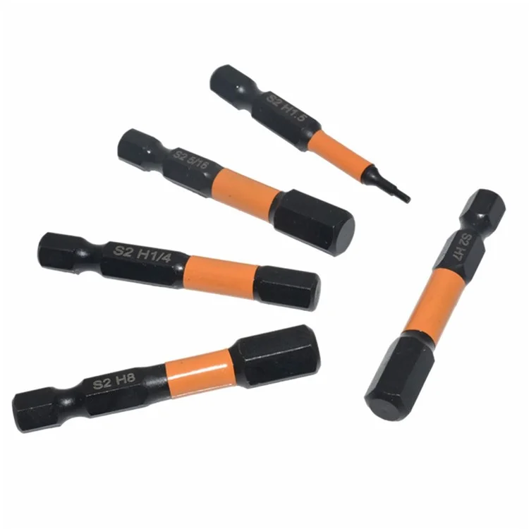 10 Pcs Métrique 1,5mm-8mm S2 Alliage d'Acier Embouts de Tournevis Hexagonaux Magnétiques, Longueur: 50mm