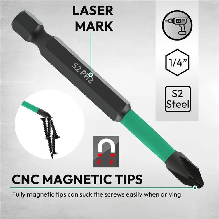 10Pcs Magnetic Hex Shank Electric Drill Bits Set S2 Alloy Steel Phillips Pozidriv Torx Bits
