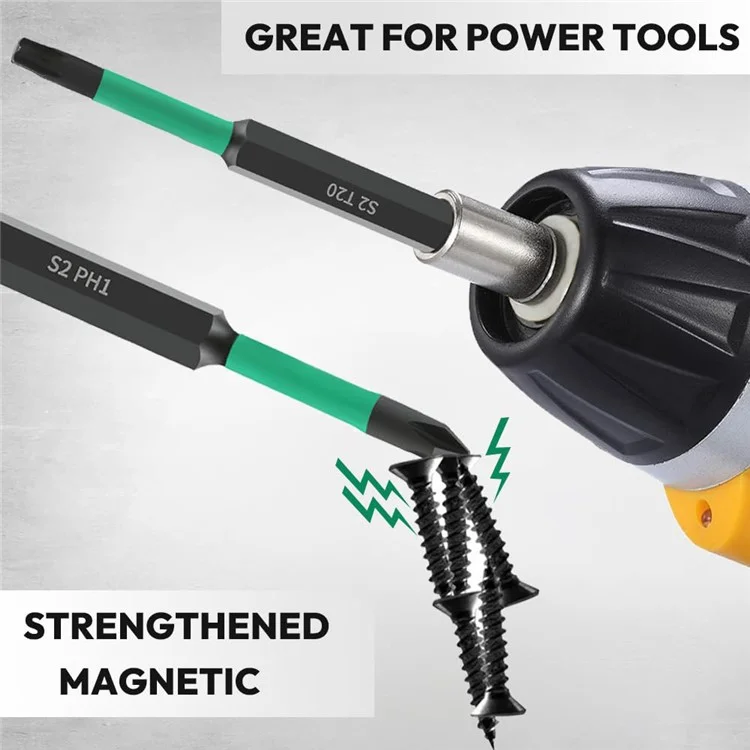 11Pcs / Set Magnetic Hex Shank Electric Drill Bits S2 Alloy Steel Phillips Pozidriv Torx Bits with Screwdriver Handle