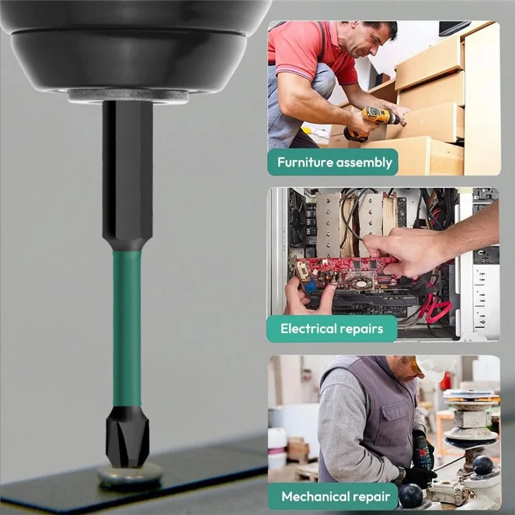11Pcs / Set Magnetic Hex Shank Electric Drill Bits S2 Alloy Steel Phillips Pozidriv Torx Bits with Screwdriver Handle