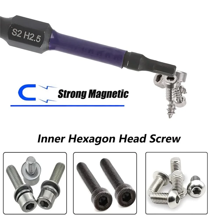 11Pcs / Set 50mm Hex Shank S2 Alloy Steel Screwdriver Bits with Magnetic Bit Holder